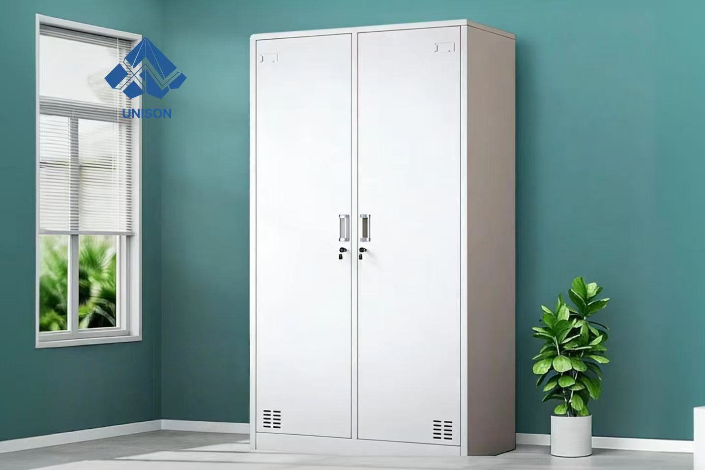 What are the advantages of a double swing door steel wardrobe over a wooden one?